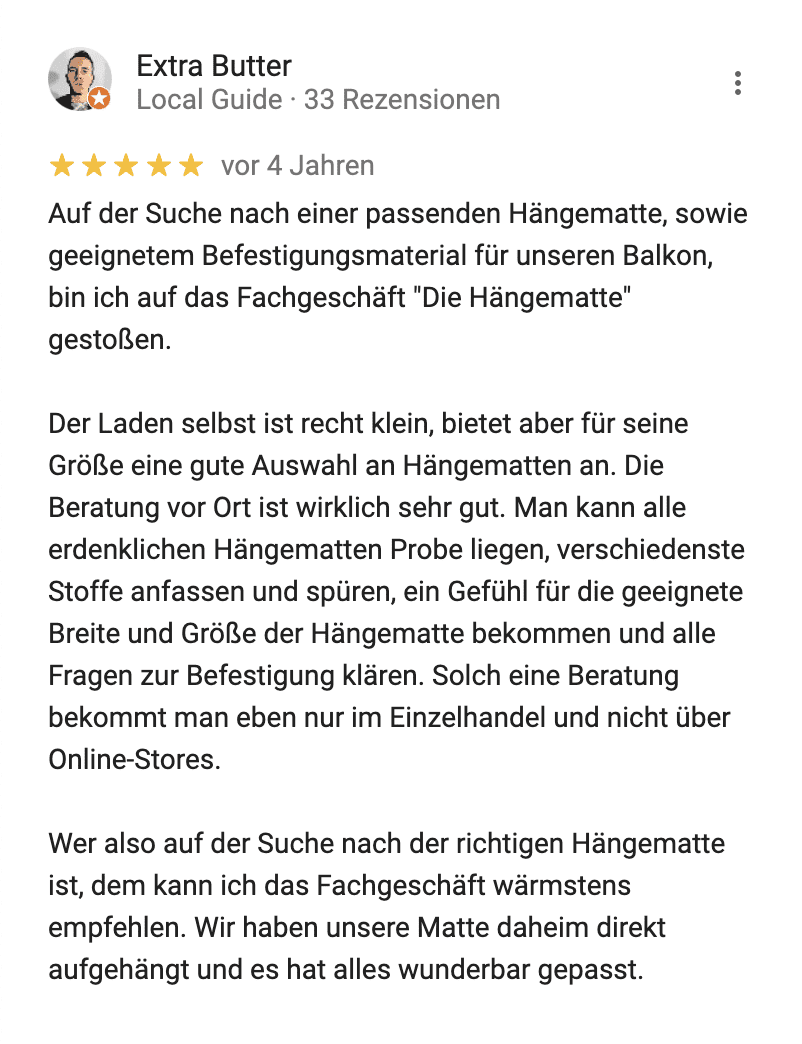 Die Hängematte Rezensionen #1